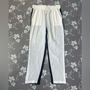 Intermix 100% Silk Black and White Joggers Sz Small